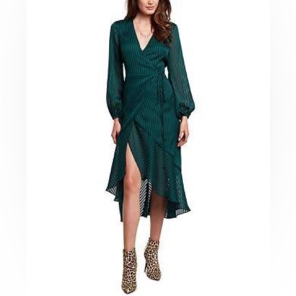 Bardot Mirela Long Sleeve MIDI Wrap Dress - Picture 3 of 7